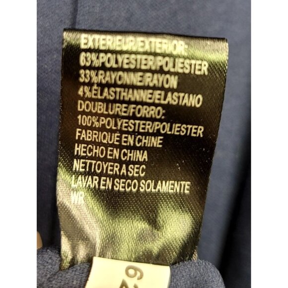 Tahari Arthur S. Levine Navy Short Sleeve Sheath Dress Gold Back Zipper 22W - Picture 9 of 11